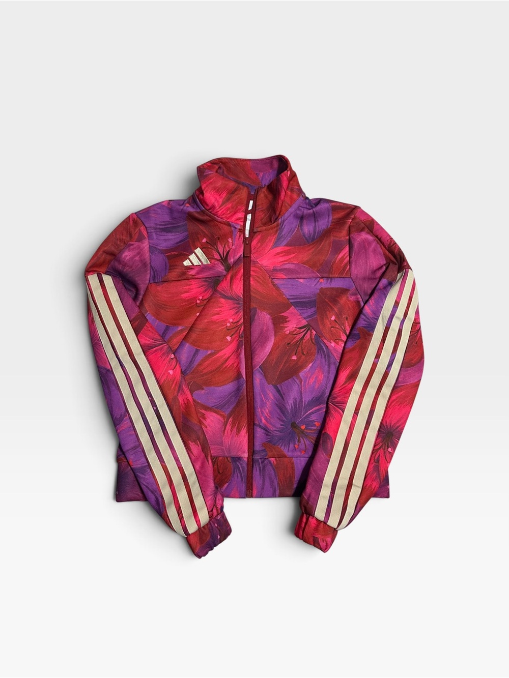 FARM Rio x Adidas Floral Track Suit Jacket in Red & Purple XS